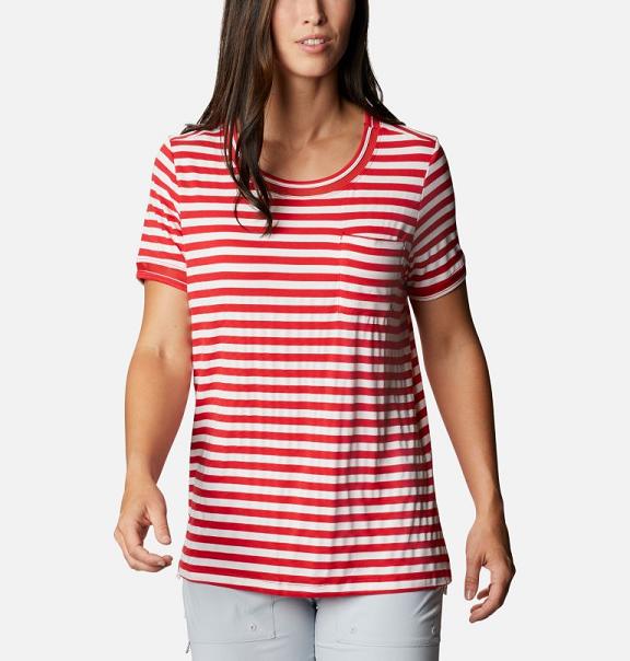 Columbia Slack Water T-Shirt Red For Women's NZ37804 New Zealand